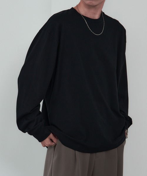 MAISON CLUB（メゾンクラブ）の「【MAISON CLUB】Over Size long sleeve Tee オーバーサイズロンTee（Tシャツ/カットソー・メンズ・ホワイト/ブラック・FREE）」の12枚目の写真