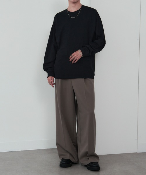 MAISON CLUB（メゾンクラブ）の「【MAISON CLUB】Over Size long sleeve Tee オーバーサイズロンTee（Tシャツ/カットソー・メンズ・ホワイト/ブラック・FREE）」の15枚目の写真