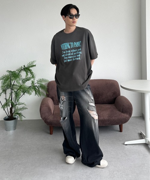 sedacle(セダクル)の「パウダーブリーチT(Tシャツ/カットソー・メンズ・チャコールグレー/オフホワイト/ピンク・LARGE/MEDIUM/SMALL)」の14枚目の写真