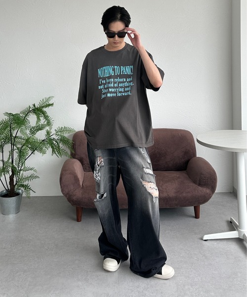 sedacle(セダクル)の「パウダーブリーチT(Tシャツ/カットソー・メンズ・チャコールグレー/オフホワイト/ピンク・LARGE/MEDIUM/SMALL)」の15枚目の写真