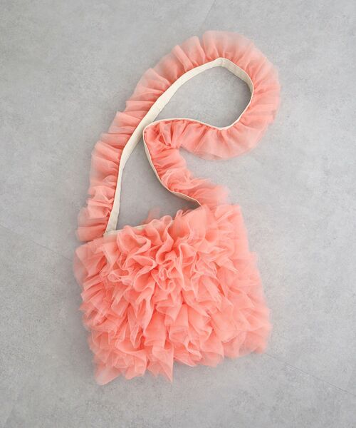 Green　Parks（グリーンパークス）の「・QUON　チュールフリルミニショルダー（ショルダーバッグ・レディース・グレー/アイボリー/ブラック/グリーン/サーモンピンク・FREE）」の19枚目の写真