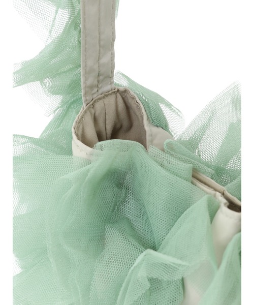 Green　Parks（グリーンパークス）の「・QUON　チュールフリルミニショルダー（ショルダーバッグ・レディース・グレー/アイボリー/ブラック/グリーン/サーモンピンク・FREE）」の11枚目の写真