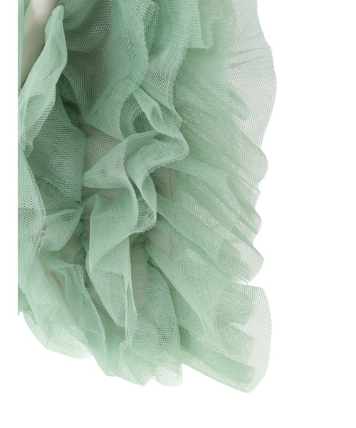 Green　Parks（グリーンパークス）の「・QUON　チュールフリルミニショルダー（ショルダーバッグ・レディース・グレー/アイボリー/ブラック/グリーン/サーモンピンク・FREE）」の12枚目の写真
