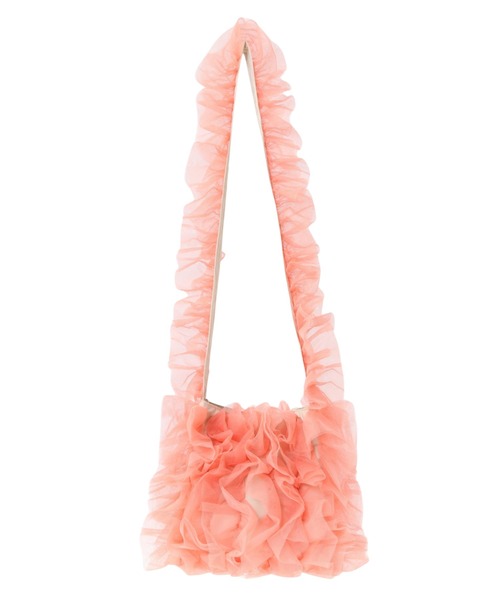 Green　Parks（グリーンパークス）の「・QUON　チュールフリルミニショルダー（ショルダーバッグ・レディース・グレー/アイボリー/ブラック/グリーン/サーモンピンク・FREE）」の18枚目の写真