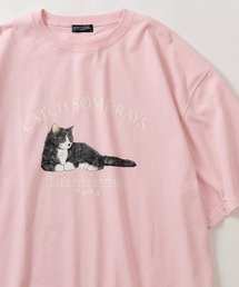 make a ray!（メイク ア レイ！）の「レトロタッチ 猫イラスト 3Typeデザイン ヘビーウェイト オーバーサイズ Tシャツ/ポケT/半袖Tシャツ（Tシャツ/カットソー・メンズ）」