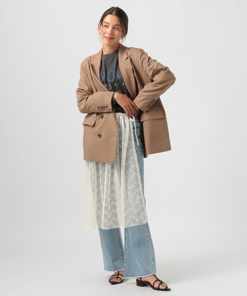 BAYFLOW（ベイフロー）の「[トレンドアイテム]プリーツレースラップスカート（スカート・レディース・ブラック/オフホワイト・FREE）」の8枚目の写真