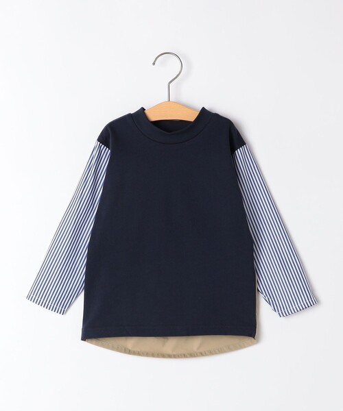 【セール】SHIPS KIDS:80～90cm / パターン 切替 長袖 TEE（Tシャツ/カットソー）｜SHIPS（シップス）