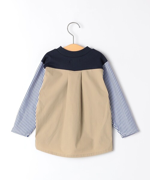 【セール】SHIPS KIDS:80～90cm / パターン 切替 長袖 TEE（Tシャツ/カットソー）｜SHIPS（シップス）