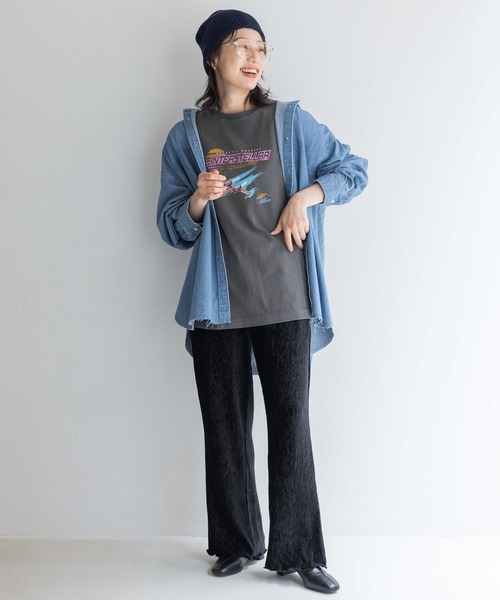 LOWRYS FARM（ローリーズファーム）の「シャイニーベロアパンツ　136328（その他パンツ・レディース・チャコールグレー/ブラック/アイボリー/ブルー・FREE）」の16枚目の写真