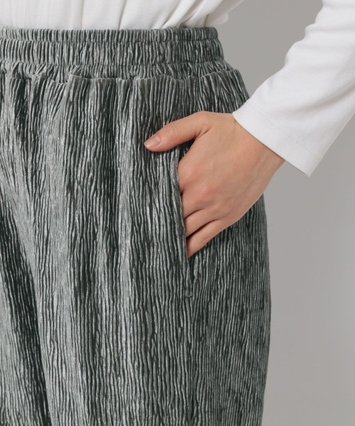 ヘアゴム No.31 LOWRYS FARM パンツ シャイニーベロアパンツ 136328 レディース