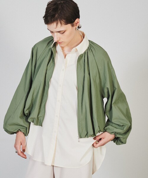 cloenc（クロエンス）の「◆【手洗い可】ギャザーバルーンブルゾン（ブルゾン・レディース・ブラック/カーキ/ブラウン系/ボルドー・01/02/03）」の3枚目の写真