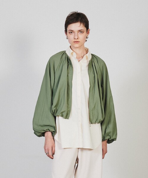 cloenc（クロエンス）の「◆【手洗い可】ギャザーバルーンブルゾン（ブルゾン・レディース・ブラック/カーキ/ブラウン系/ボルドー・01/02/03）」の8枚目の写真