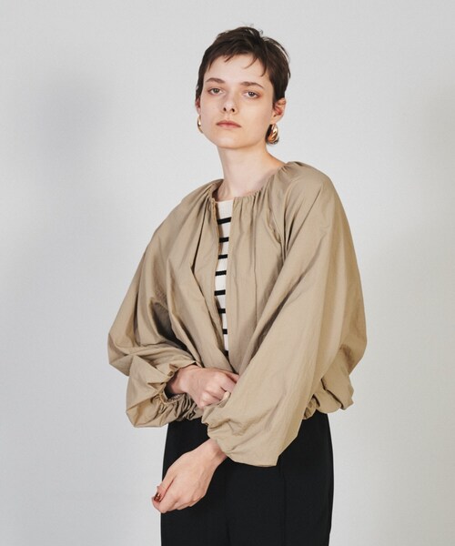 cloenc（クロエンス）の「◆【手洗い可】ギャザーバルーンブルゾン（ブルゾン・レディース・ブラック/カーキ/ブラウン系/ボルドー・01/02/03）」の6枚目の写真