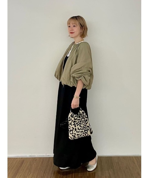 cloenc（クロエンス）の「◆【手洗い可】ギャザーバルーンブルゾン（ブルゾン・レディース・ブラック/カーキ/ブラウン系/ボルドー・01/02/03）」の11枚目の写真