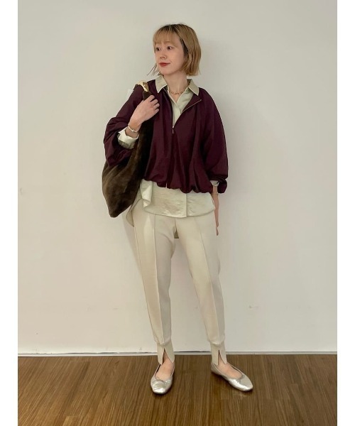 cloenc（クロエンス）の「◆【手洗い可】ギャザーバルーンブルゾン（ブルゾン・レディース・ブラック/カーキ/ブラウン系/ボルドー・01/02/03）」の10枚目の写真