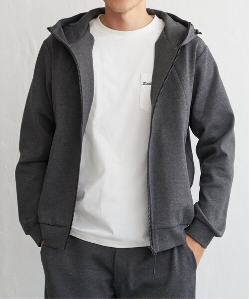 ikka（イッカ）の「【セットアップ対応／親子コーデ】テックストレッチジップパーカー（パーカー・メンズ・オリーブ/スモークグレー/ブラック・XL/L/M/S）」の14枚目の写真