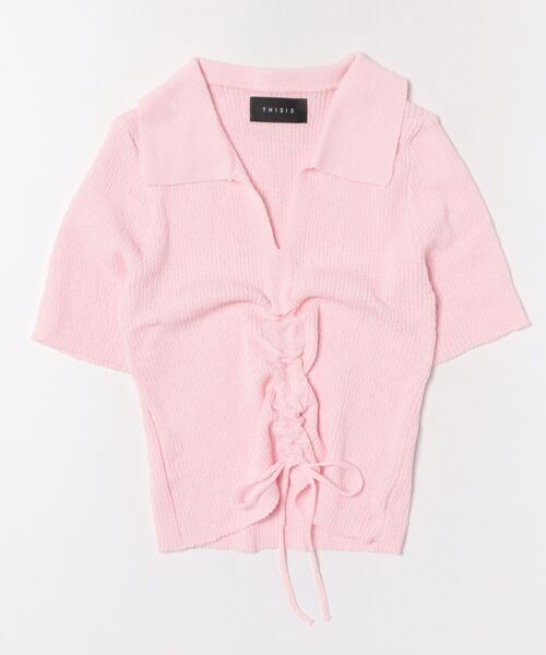 セール】フロントシャーリング クロップド丈ニット レディース