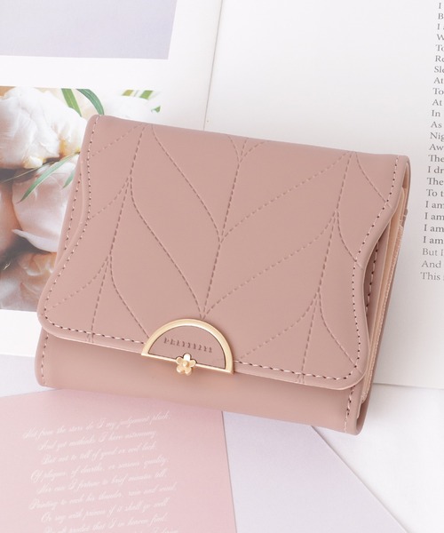Lace Ladies（レースレディース）の「ヘリンボーン風 ステッチ ウエーブ 三つ折り 財布（財布・レディース・ラベンダー/ミント/ピンク系/ピンク/グレー/ブルー/ブラック・FREE）」の7枚目の写真