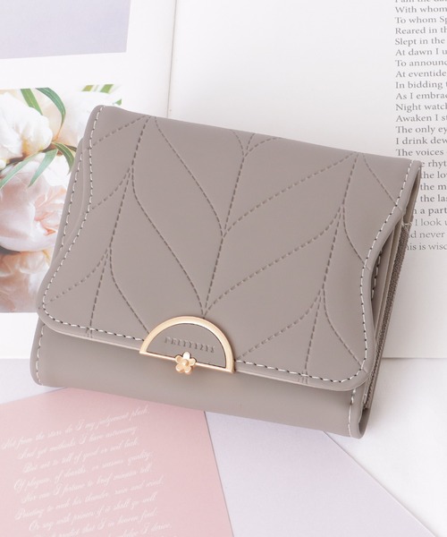 Lace Ladies（レースレディース）の「ヘリンボーン風 ステッチ ウエーブ 三つ折り 財布（財布・レディース・ラベンダー/ミント/ピンク系/ピンク/グレー/ブルー/ブラック・FREE）」の3枚目の写真