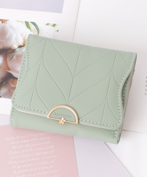 Lace Ladies（レースレディース）の「ヘリンボーン風 ステッチ ウエーブ 三つ折り 財布（財布・レディース・ラベンダー/ミント/ピンク系/ピンク/グレー/ブルー/ブラック・FREE）」の4枚目の写真