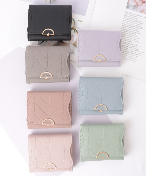 Lace Ladies（レースレディース）の「ヘリンボーン風 ステッチ ウエーブ 三つ折り 財布（財布・レディース・ラベンダー/ミント/ピンク系/ピンク/グレー/ブルー/ブラック・FREE）」の15枚目の写真