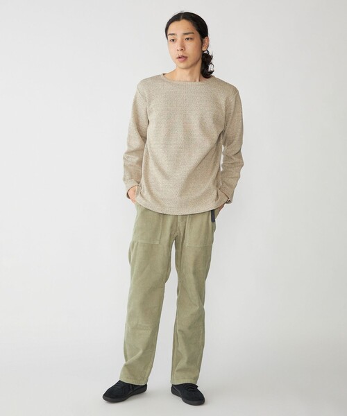 SHIPS(シップス)の「SHIPS: ローゲージ ピケ ボートネック カットソー(Tシャツ/カットソー・メンズ・ナチュラル/ブラック/ネイビー・SMALL/MEDIUM/LARGE/X-LARGE)」の6枚目の写真