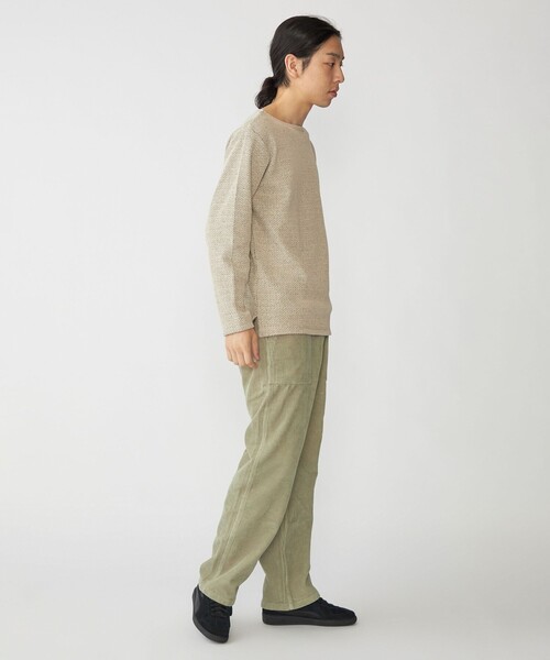 SHIPS(シップス)の「SHIPS: ローゲージ ピケ ボートネック カットソー(Tシャツ/カットソー・メンズ・ナチュラル/ブラック/ネイビー・SMALL/MEDIUM/LARGE/X-LARGE)」の9枚目の写真