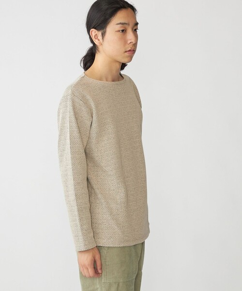 SHIPS(シップス)の「SHIPS: ローゲージ ピケ ボートネック カットソー(Tシャツ/カットソー・メンズ・ナチュラル/ブラック/ネイビー・SMALL/MEDIUM/LARGE/X-LARGE)」の13枚目の写真