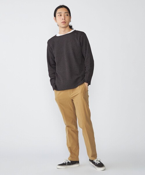 SHIPS(シップス)の「SHIPS: ローゲージ ピケ ボートネック カットソー(Tシャツ/カットソー・メンズ・ナチュラル/ブラック/ネイビー・SMALL/MEDIUM/LARGE/X-LARGE)」の14枚目の写真