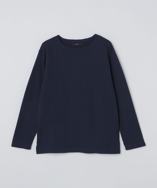 SHIPS(シップス)の「SHIPS: ローゲージ ピケ ボートネック カットソー(Tシャツ/カットソー・メンズ・ナチュラル/ブラック/ネイビー・SMALL/MEDIUM/LARGE/X-LARGE)」の18枚目の写真