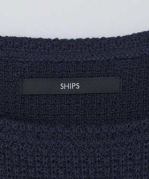 SHIPS(シップス)の「SHIPS: ローゲージ ピケ ボートネック カットソー(Tシャツ/カットソー・メンズ・ナチュラル/ブラック/ネイビー・SMALL/MEDIUM/LARGE/X-LARGE)」の21枚目の写真