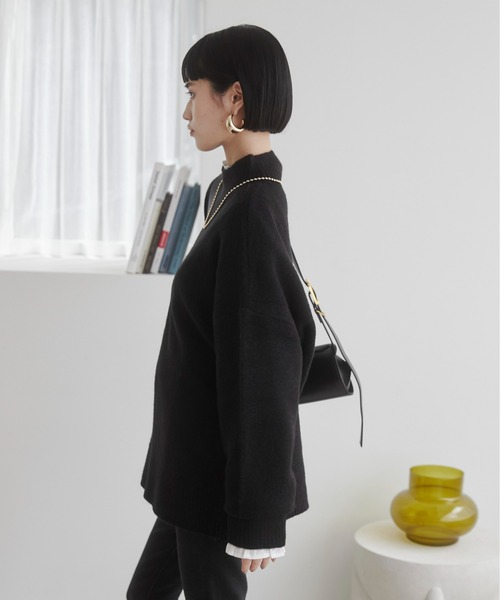 ANGIE(アンジー)の「オーバーサイズ ハイネック ニットプルオーバー(ニット/セーター・レディース・ホワイト系その他/ライトグレー/ダークブラウン/レッド/ブラック系その他/杢グレー/アイボリー/ブラック/カーキ・FREE)」の16枚目の写真