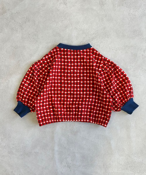 MARKEY'S（マーキーズ）の「ギンガムチェックボリュームショルダースウェット（スウェット・キッズ・レッド/ブラック/グリーン・100/150/140/130/120/110/95/90/80）」の5枚目の写真