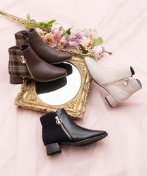 ◆防滑◆ファスナーチャーム付きショートブーツ(217-40324)JELLY BEANS(ジェリービーンズ)