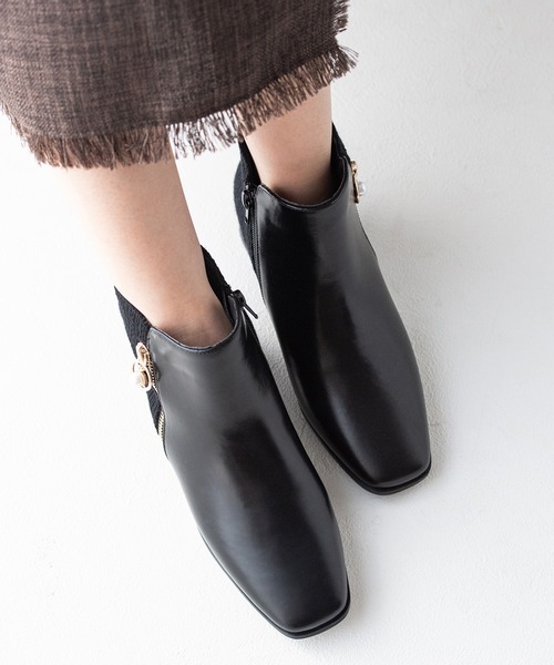 JELLY BEANS（ジェリービーンズ）の「◆防滑◆ファスナーチャーム付きショートブーツ(217-40324)JELLY BEANS(ジェリービーンズ)（ブーツ・レディース・アイボリー/ブラック/ダークブラウン・S/L/M）」の16枚目の写真