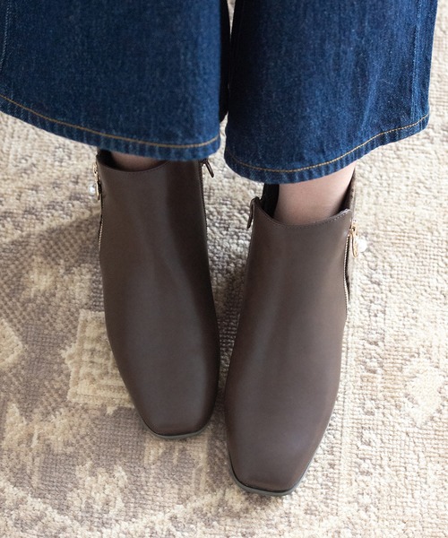 JELLY BEANS（ジェリービーンズ）の「◆防滑◆ファスナーチャーム付きショートブーツ(217-40324)JELLY BEANS(ジェリービーンズ)（ブーツ・レディース・アイボリー/ブラック/ダークブラウン・S/L/M）」の18枚目の写真