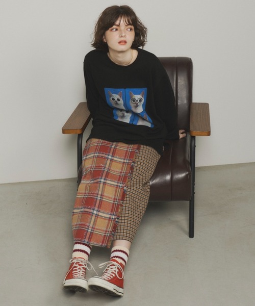 Unitage（ユニテージ）の「CATプリントスウェット（スウェット・レディース・ホワイト/ブラック・FREE）」の10枚目の写真