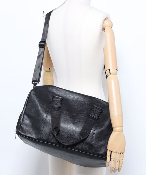 Fun & Daily(ファンアンドデイリー)の「Travel & Training PU Leather Bag(ボストンバッグ・メンズ・ブラウン/ブラック・FREE)」の9枚目の写真