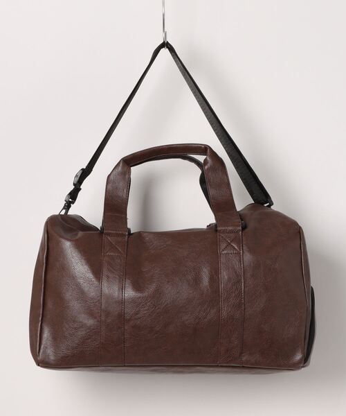 Fun & Daily(ファンアンドデイリー)の「Travel & Training PU Leather Bag(ボストンバッグ・メンズ・ブラウン/ブラック・FREE)」の10枚目の写真