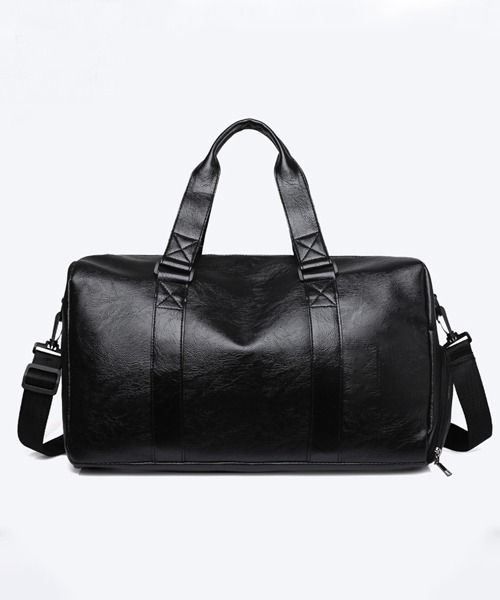 Fun & Daily(ファンアンドデイリー)の「Travel & Training PU Leather Bag(ボストンバッグ・メンズ・ブラウン/ブラック・FREE)」の3枚目の写真