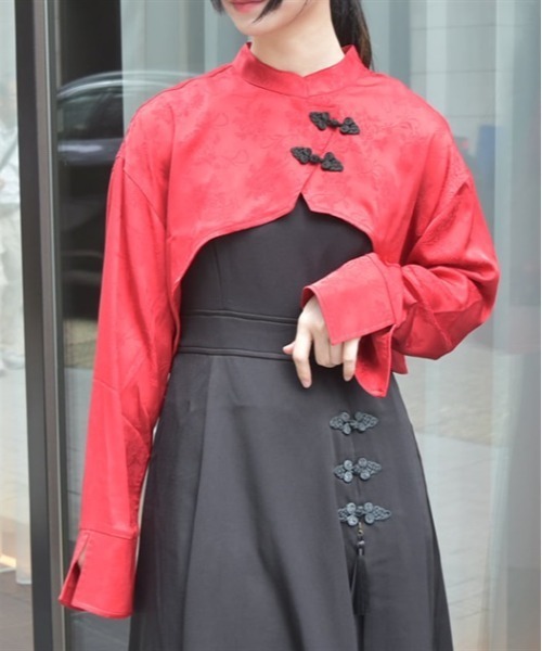 axes femme(アクシーズファム)の「芍薬JQチャイナボレロ(シャツ/ブラウス・レディース・レッド/ネイビー/ミント・FREE)」の4枚目の写真