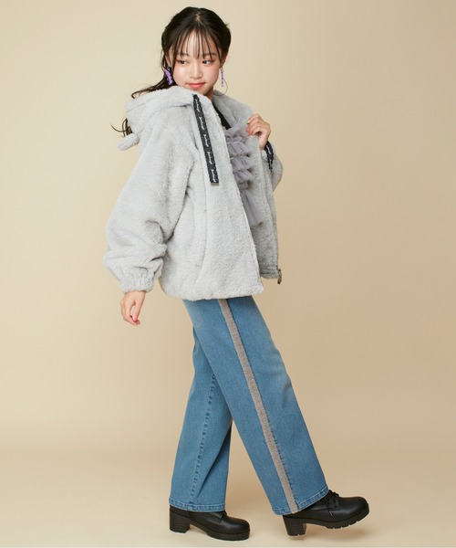 JENNI love（ジェニィラブ）の「エコファーアニマルイヤーパーカー（その他アウター・キッズ・ベージュ/ピンク/グレー・160cm/150cm/140cm/130cm）」の11枚目の写真