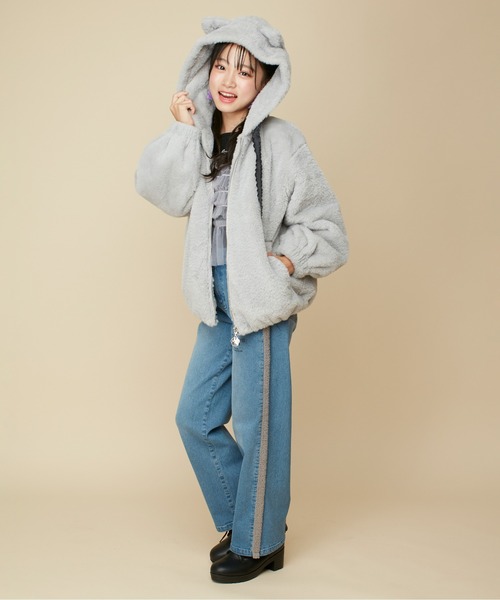 JENNI love（ジェニィラブ）の「エコファーアニマルイヤーパーカー