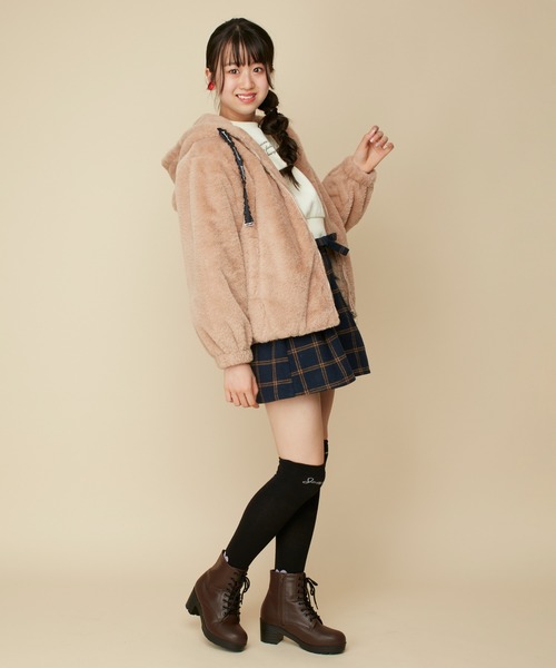 JENNI love（ジェニィラブ）の「エコファーアニマルイヤーパーカー（その他アウター・キッズ・ベージュ/ピンク/グレー・160cm/150cm/140cm/130cm）」の15枚目の写真