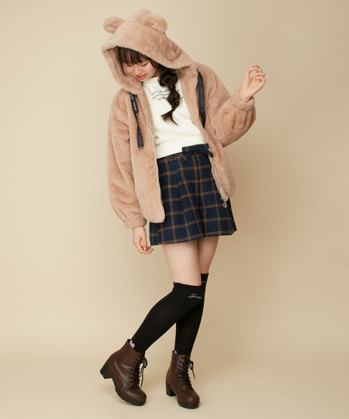 JENNI love（ジェニィラブ）の「エコファーアニマルイヤーパーカー（その他アウター・キッズ・ベージュ/ピンク/グレー・160cm/150cm/140cm/130cm）」の14枚目の写真