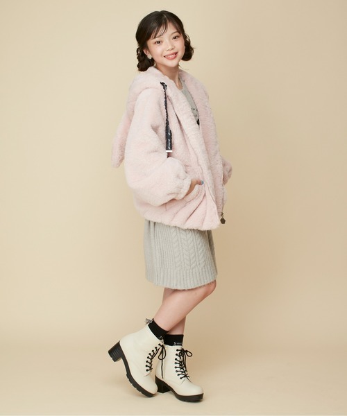 JENNI love（ジェニィラブ）の「エコファーアニマルイヤーパーカー（その他アウター・キッズ・ベージュ/ピンク/グレー・160cm/150cm/140cm/130cm）」の18枚目の写真