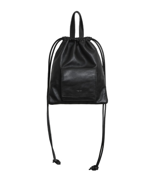 YArKA（ヤーカ）の「【YArKA/ヤーカ】 real leather drawstring shoulder mini bag [bdbd4]/ リアルレザー巾着風ハンドル付ショルダーバッグ（ハンドバッグ・レディース・ブラック・FREE）」の4枚目の写真