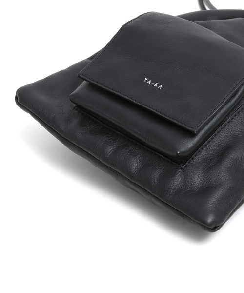 YArKA（ヤーカ）の「【YArKA/ヤーカ】 real leather drawstring shoulder mini bag [bdbd4]/ リアルレザー巾着風ハンドル付ショルダーバッグ（ハンドバッグ・レディース・ブラック・FREE）」の10枚目の写真
