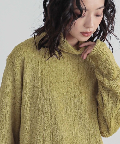 n'OrLABEL（ノアールレーベル）の「シャギータートルネックカットソー（Tシャツ/カットソー・レディース・ブラック/グリーン/アイボリー/モカ・1/2）」の12枚目の写真