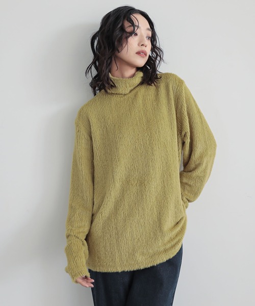 n'OrLABEL（ノアールレーベル）の「シャギータートルネックカットソー（Tシャツ/カットソー・レディース・ブラック/グリーン/アイボリー/モカ・1/2）」の13枚目の写真